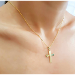 Χρυσός Ανδρικός Σταυρός Με Αλυσίδα 14 Καρατίων