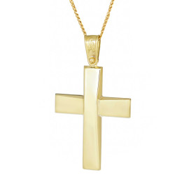 Χρυσός Ανδρικός Σταυρός Με Αλυσίδα 14 Καρατίων