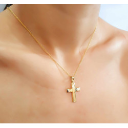 Χρυσός Ανδρικός Σταυρός Με Αλυσίδα 14 Καρατίων