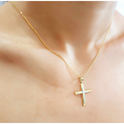 Χρυσός Ανδρικός Σταυρός Με Αλυσίδα 14 Καρατίων