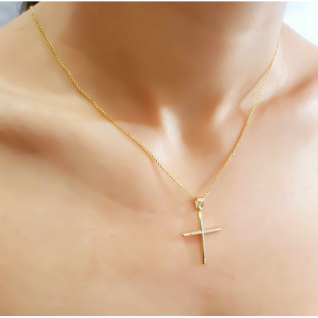 Χρυσός αντρικός σταυρός 14 Καρατίων