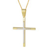 Χρυσός αντρικός σταυρός 14 Καρατίων με αλυσίδα