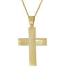 Χρυσός Ανδρικός σταυρός με αλυσίδα 14 Καρατίων