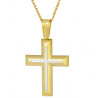 Χρυσός Ανδρικός σταυρός με αλυσίδα 14 Καρατίων