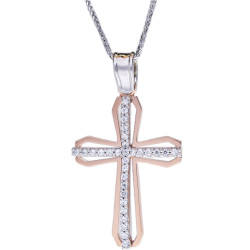 Λευκοχρυσος Σταυρός για Κοριτσι 14 Καρατίων