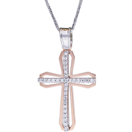Λευκοχρυσος Σταυρός για Κοριτσι 14 Καρατίων