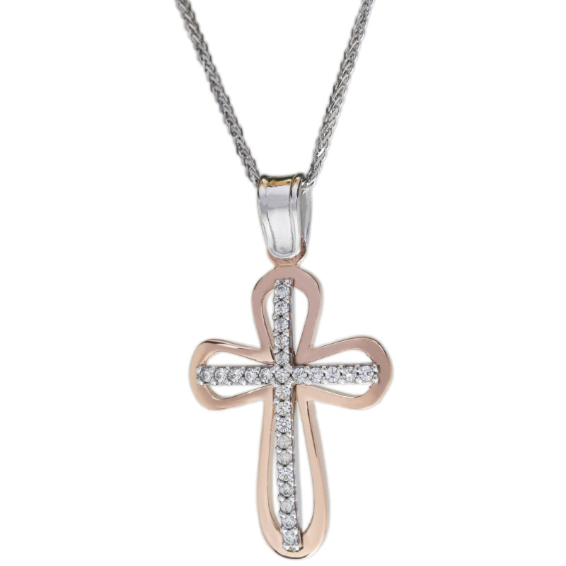 Λευκοχρυσος Σταυρός για Κοριτσι 14 Καρατίων