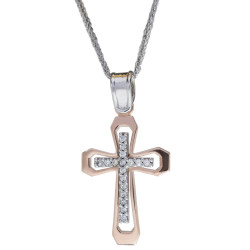 Λευκοχρυσος Σταυρός για Κοριτσι 14 Καρατίων