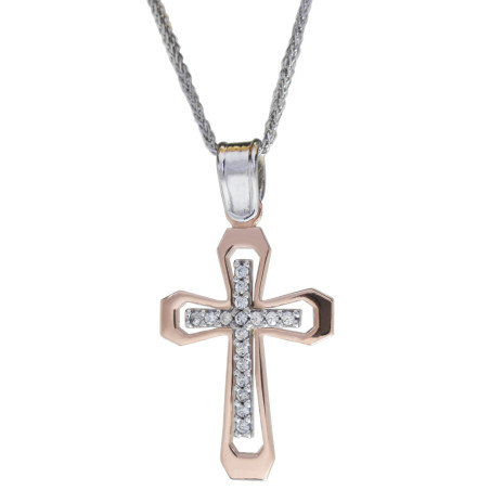 Λευκοχρυσος Σταυρός για Κοριτσι 14 Καρατίων