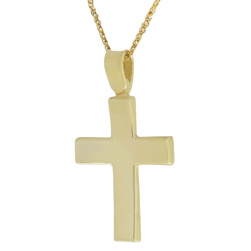 Χρυσός αντρικός σταυρός 14 Καρατίων