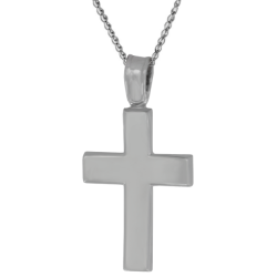 Λευκόχρυσος αντρικός σταυρός 14 Καρατίων