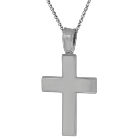 Λευκόχρυσος αντρικός σταυρός 14 Καρατίων