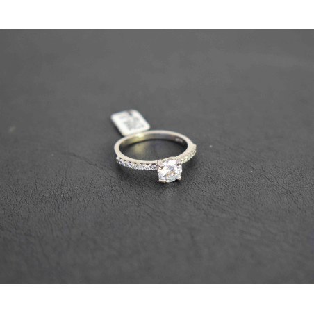 Μονόπετρο από λευκόχρυσο 14 καρατίων