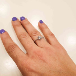 Μονόπετρο από λευκόχρυσο 14 καρατίων