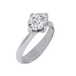 Μονόπετρο από λευκόχρυσο 14 καρατίων