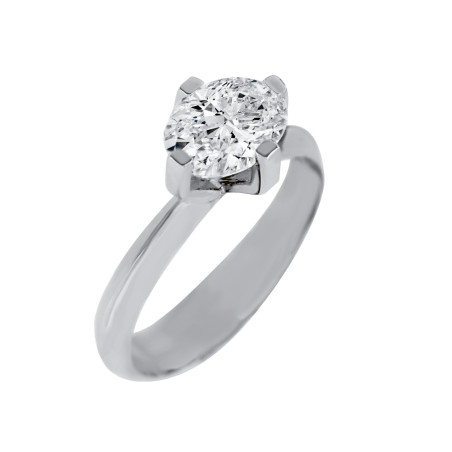 Μονόπετρο από λευκόχρυσο 14 καρατίων