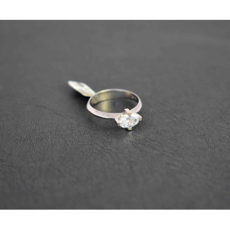 Μονόπετρο από λευκόχρυσο 14 καρατίων