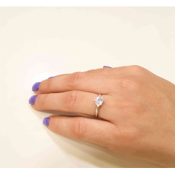 Μονόπετρο από λευκόχρυσο 14 καρατίων