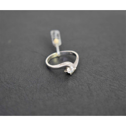 Μονόπετρο από λευκόχρυσο 14 καρατίων