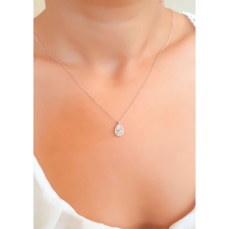 Κολιέ λευκόχρυσο 14 καρατίων δάκρυ