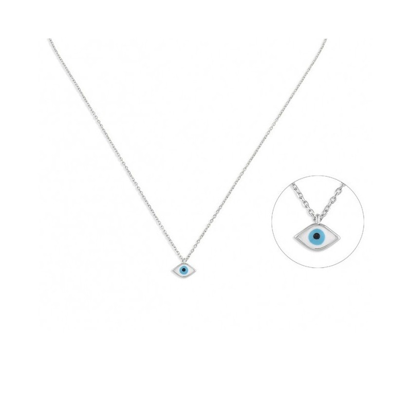 Κολιέ από ροζ χρυσό ασήμι 925 ματάκι