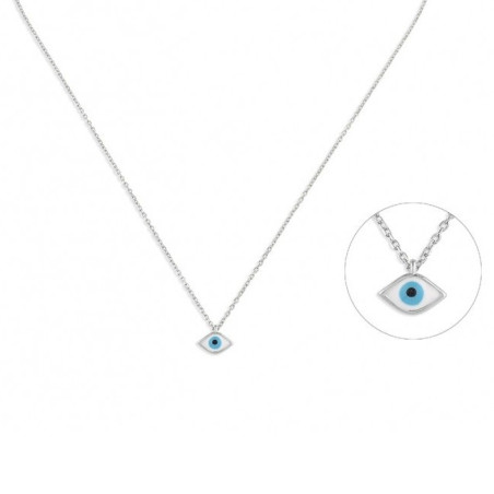 Κολιέ από ροζ χρυσό ασήμι 925 ματάκι