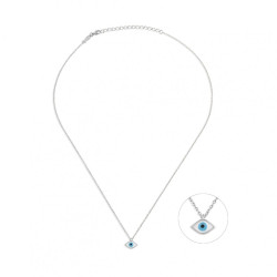 Κολιέ από ροζ χρυσό ασήμι 925 ματάκι