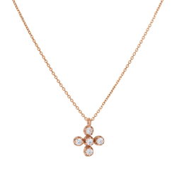 Κολιέ Ροζ χρυσό 14 καρατίων σταυρουδάκι