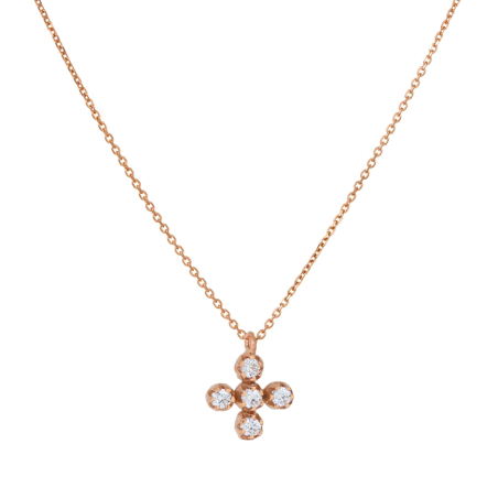 Κολιέ Ροζ χρυσό 14 καρατίων σταυρουδάκι