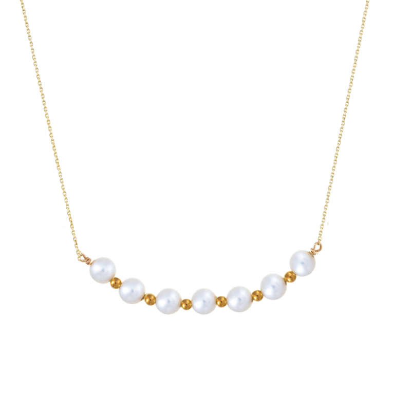 Κολιέ χρυσό 14 καρατίων με μαργαριτάρια