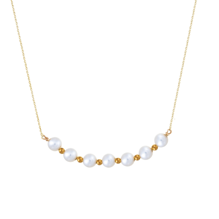 Κολιέ χρυσό 14 καρατίων με μαργαριτάρια