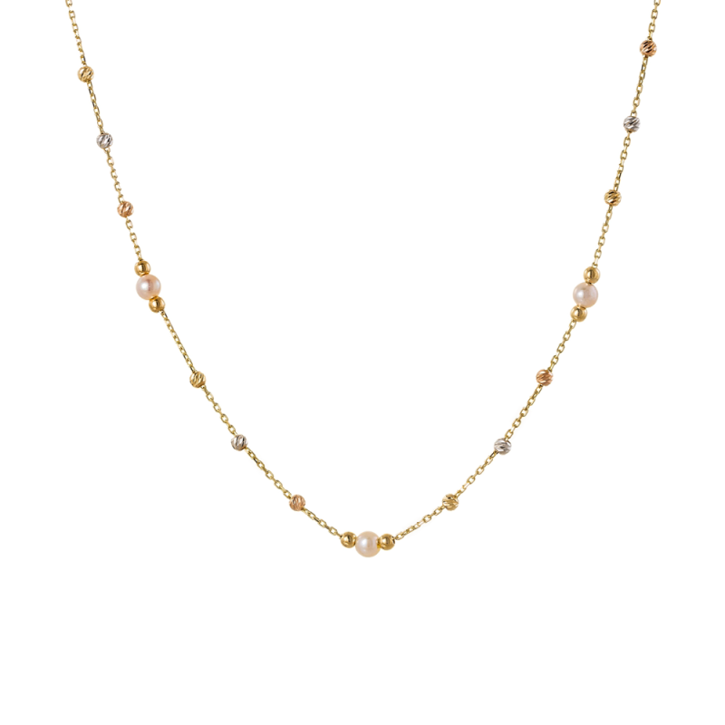 Κολιέ χρυσό 14 καρατίων με μαργαριτάρια