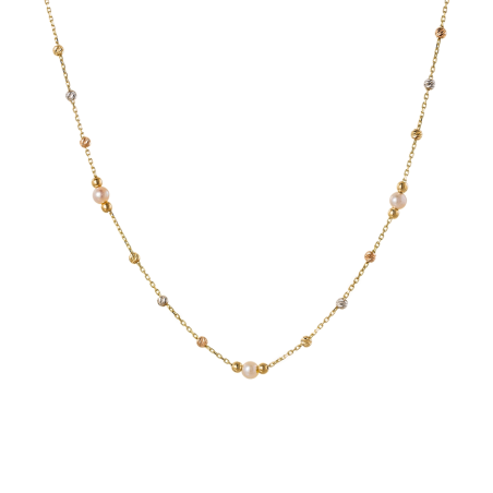 Κολιέ χρυσό 14 καρατίων με μαργαριτάρια