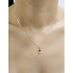 Κολιέ χρυσό 14 καρατίων μονόπετρο