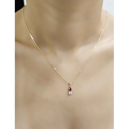 Κολιέ χρυσό 14 καρατίων μονόπετρο