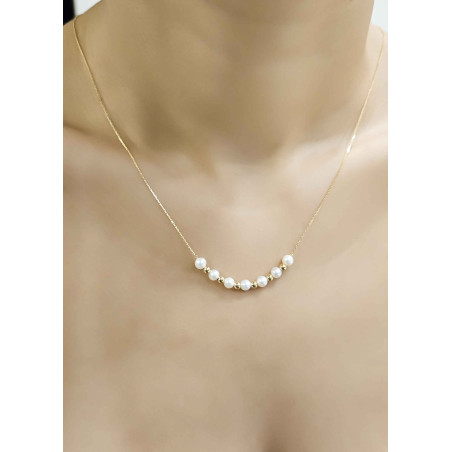 Κολιέ χρυσό 14 καρατίων με μαργαριτάρια