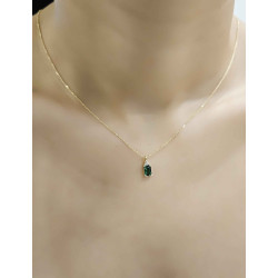 Κολιέ χρυσό 14 καρατίων μονόπετρο οβάλ