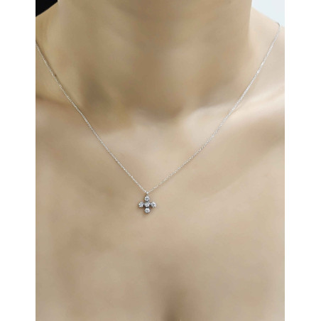 Κολιέ λευκόχρυσος 14 καρατίων σταυρουδάκι