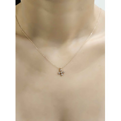 Κολιέ Ροζ χρυσό 14 καρατίων σταυρουδάκι