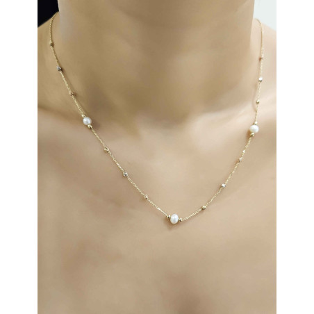 Κολιέ χρυσό 14 καρατίων με μαργαριτάρια