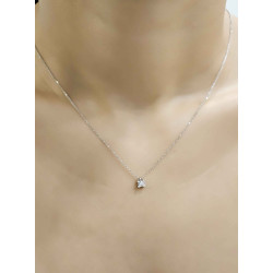 Κολιέ μονόπετρο λευκόχρυσο 14 καρατίων