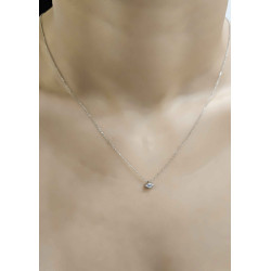 Κολιέ λευκόχρυσο 14 καρατίων ματάκι