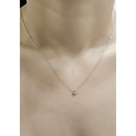 Κολιέ λευκόχρυσο 14 καρατίων ματάκι