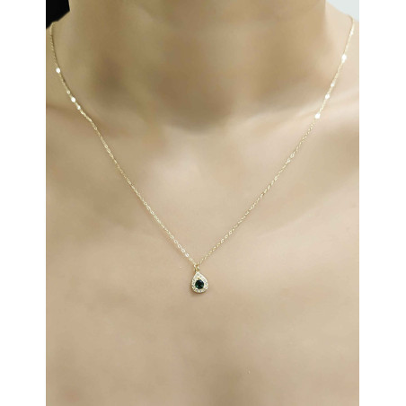 Κολιέ χρυσό 9 καρατίων ροζέτα δάκρυ