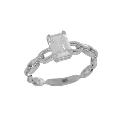 Μονόπετρο από λευκόχρυσο 14 καρατίων