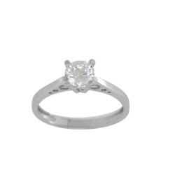 Μονόπετρο από λευκόχρυσο 14 καρατίων