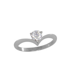 Μονόπετρο από λευκόχρυσο 14 καρατίων