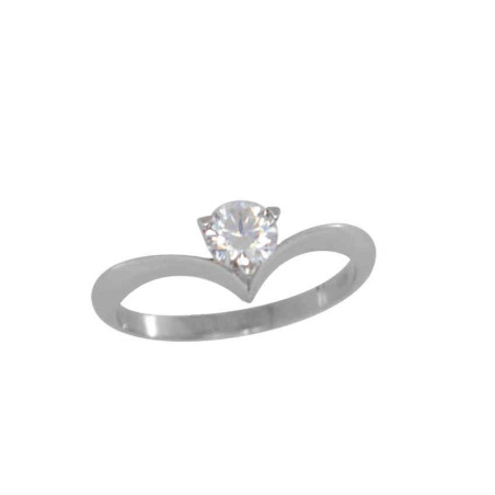 Μονόπετρο από λευκόχρυσο 14 καρατίων