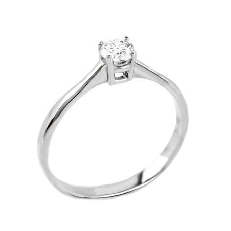 Μονόπετρο από λευκόχρυσο 14 καρατίων