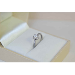 Μονόπετρο από λευκόχρυσο 14 καρατίων